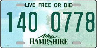 NH license plate 1400778
