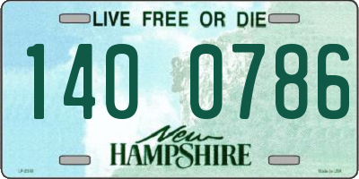 NH license plate 1400786