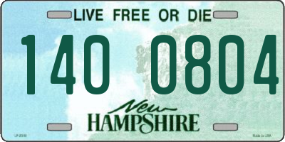 NH license plate 1400804