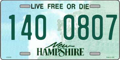 NH license plate 1400807