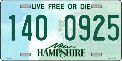 NH license plate 1400925