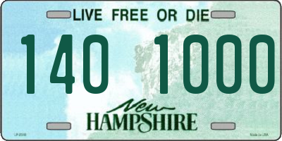 NH license plate 1401000