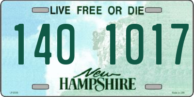 NH license plate 1401017