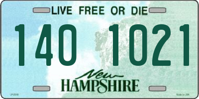 NH license plate 1401021