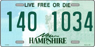NH license plate 1401034