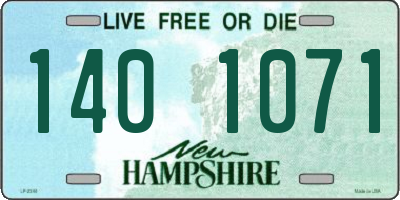 NH license plate 1401071