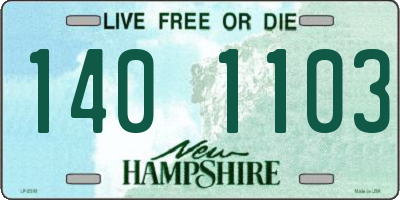 NH license plate 1401103