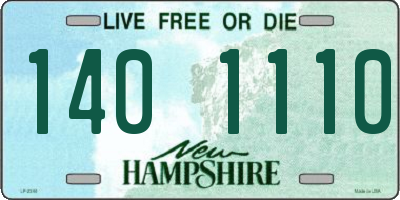 NH license plate 1401110