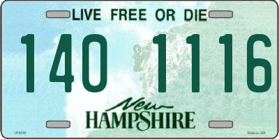 NH license plate 1401116