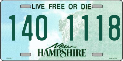 NH license plate 1401118