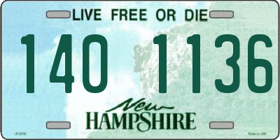 NH license plate 1401136