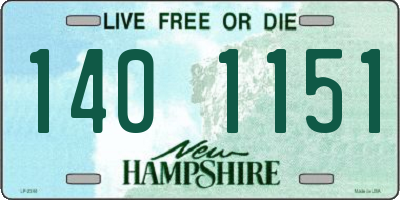 NH license plate 1401151