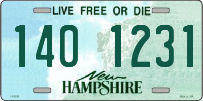 NH license plate 1401231