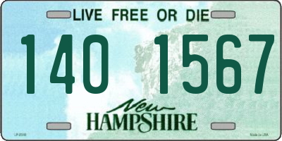 NH license plate 1401567