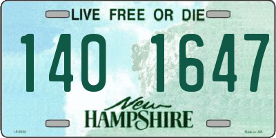 NH license plate 1401647