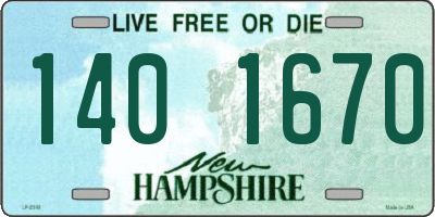 NH license plate 1401670