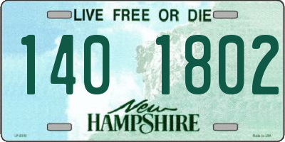 NH license plate 1401802