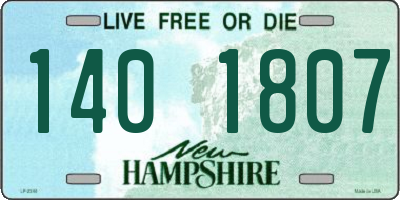 NH license plate 1401807