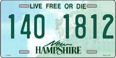 NH license plate 1401812