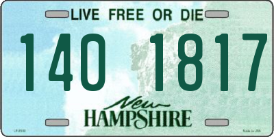 NH license plate 1401817