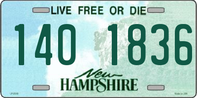 NH license plate 1401836