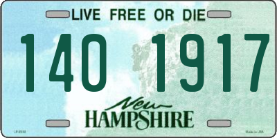 NH license plate 1401917