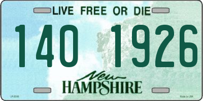 NH license plate 1401926