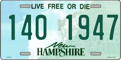 NH license plate 1401947