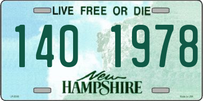 NH license plate 1401978