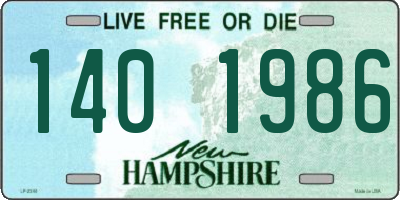 NH license plate 1401986