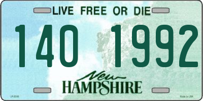 NH license plate 1401992