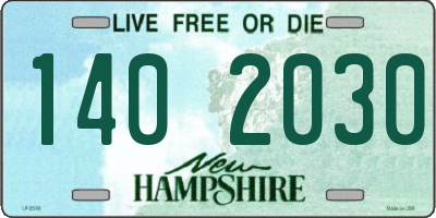 NH license plate 1402030