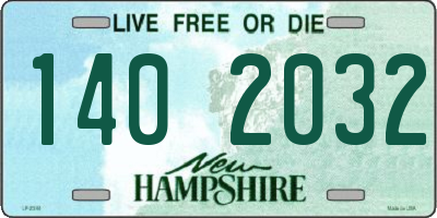 NH license plate 1402032