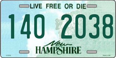 NH license plate 1402038