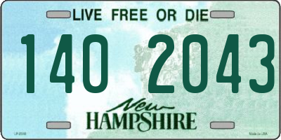NH license plate 1402043