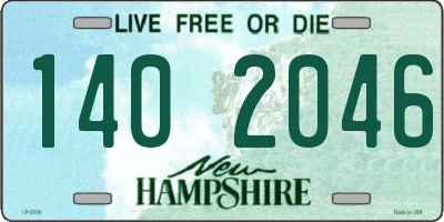 NH license plate 1402046