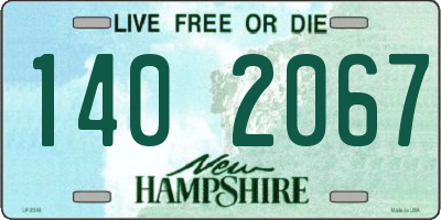 NH license plate 1402067