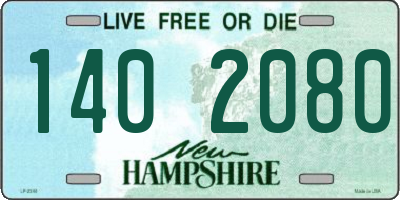 NH license plate 1402080