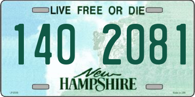 NH license plate 1402081