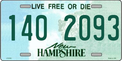 NH license plate 1402093