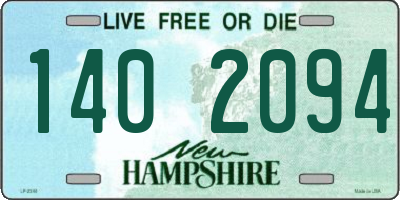 NH license plate 1402094
