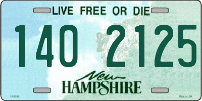 NH license plate 1402125