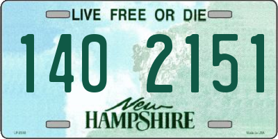 NH license plate 1402151