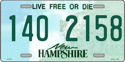 NH license plate 1402158