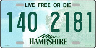 NH license plate 1402181