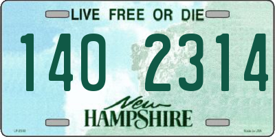 NH license plate 1402314
