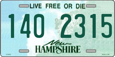 NH license plate 1402315