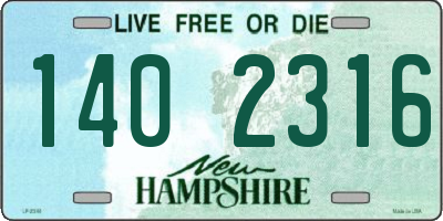 NH license plate 1402316