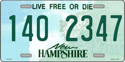 NH license plate 1402347