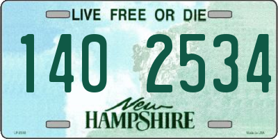 NH license plate 1402534